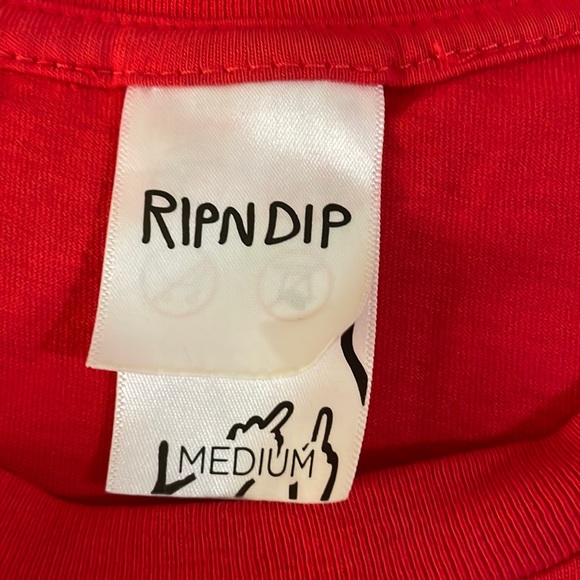 RIPNDIP Red Pocket Middle Finger Lord Nermal Cat T-Shirt Size Medium - Picture 6 of 9